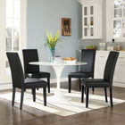 Modway Parcel Dining Faux Leather Side Chair - Black-Dense Foam Padding
