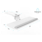 ShoppingAll Adjustable Under Desk Keyboard Tray with 25" W x 9.8" D Slide Out Drawer - White-6