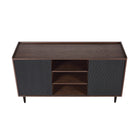 Manhattan Comfort Duane 59.05" Mid-Century Modern Sideboard - Dark Brown and Black-30 Day Limited Manufacturer's Warranty
