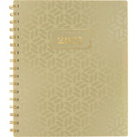 AT-A-GLANCE 2027 Medium Weekly/ Monthly Planner - 8-½" H x 6" W - Badge Geo - Bilingual-13 months: January 2026 - January 2027