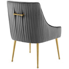 Modway Discern Pleated Back Upholstered Performance Velvet Dining Chair - Grey-Dense Foam Padding