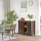 HOMCOM Industrial 35.5" L Sideboard - Rustic Brown-Can be used as a coffee table, bar cabinet, dining room server or TV console
