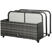Outsunny Rolling Pool Storage for Floats - Grey-Divided into 3 sections: 2 compartments, and 1 long storage basket for essentials  