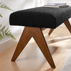 Modway Lyra 47" Boucle Upholstered Bench - Black-Non-Marking Feet
