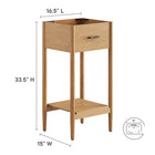 Modway Zaire 18" Bathroom Vanity Cabinet - Natural-Fixed Drawer