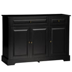 HOMCOM 45.3" L Sideboard Buffet Cabinet - Black-Large storage space with three cabinets and two drawers for holding daily supplies