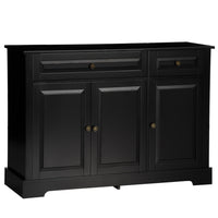 HOMCOM 45.3" L Sideboard Buffet Cabinet - Black-Large storage space with three cabinets and two drawers for holding daily supplies