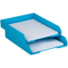 JAM Paper Stackable Paper Organizer Trays - Blue - 2 Pack-Stacked Letter Size Trays: 9.75 Inches Wide x 12.5 Inches Long x 3.875 Inches Tall
