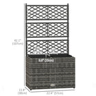 Outsunny 22L Raised Garden Box with Trellis-Manufactured from metal frame wrapped on PE rattan construction 
