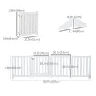 PawHut 4 Panel Foldable Dog Gate with Door - White-Flexible panels which can be arranged in different ways 