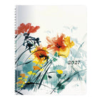 Blueline 2027 14-Month Monthly Planner with Twin-Wire Binding - 11" x 8-1/2" - Dramatic Floral-One month per spread, one block per day