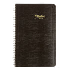 Blueline 2027 Daily Planner with Spiral Binding and Soft Lizard-Like Cover - 8" x 5" - Black - Bilingual-Appointment schedule from 7:00 a.m. to 7:30 p.m. in 30-minute intervals, for full week