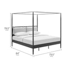Modway Marlowe 4-Poster Canopy Metal King Platform Bed - Charcoal-10