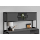 Monarch Specialties 72" L Office Hutch with Storage Doors - Grey Laminate - Black Metal-This commercial grade hutch is durably designed to meet ANSI / BIFMA quality safety standards, ensuring resilience and longevity with a 5 year limited warranty included