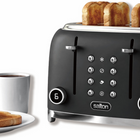 Salton NuRetro Digital 4 Slice Toaster - Midnight Black-Anti-slip feet and built in cord wrap keep the toaster stable and your work surface uncluttered.