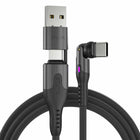 Statik 360 Pro Universal Magnetic Charge/Sync Cable - 6.6 ft - Black-Universal Cable: Includes Lightning, USB-C, and Micro-USB tips to charge any device plus a USB-C and USB-A adapter to work with any power adapter