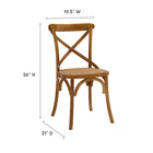 Modway Gear Dining Side Chair - Walnut - 4 Pack-Natural rattan seat