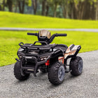 Aosom 6V Kids Electric Ride-On ATV with Music - Black-Button on the handlebar for moving forward, with a speed of 1.24mph 