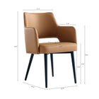 Manhattan Comfort Tremont 22.8" Modern Leatherette Upholstered Dining Arm Chair - Saddle-Upholstered in Luxurious Leatherette with Fine Stitching 