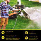 Bionic Steel Pro Metal Heavy Duty Garden Hose with Sprayer Nozzle - 125'-Included brass spray nozzle offers 3 spray modes, jet, mist, and spray, for gentle watering or powerful rinsing