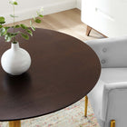 Modway Verne 40" Dining Table - Gold Cherry Walnut-Wood Grain Design