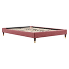 Modway Harlow Performance Velvet King Platform Bed Frame - Dusty Rose-King Platform Bed Frame