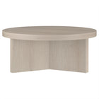 Hudson&Canal Holm 36"W Round Coffee Table - Alder White-Features easy assembly