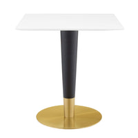 Modway Zinque 28" Square Dining Table - Gold White-Modern Dining Table