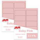 JAM Paper Mailing Address Labels, 2 x 4, Baby Pink, 2 sets of 120 (4052897g)-Baby pink