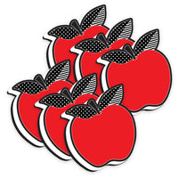 Ashley Productions Magnetic Whiteboard Eraser - Red Apple with Black and White Leaves - 6 Pack-Attractive whiteboard eraser for classroom decoration