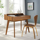 Modway Render 39.5" Writing Desk - Walnut-Smooth Wood Grain Laminate