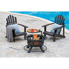 Shinerich 24" Fire Pit with Grill-Heavy gauge leg construction