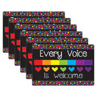 Ashley Productions Smart Poly Computer Mouse Pad - Every Voice is Welcome Here - 6 Pack-Start your day on the right note with these stylish and functional accessories that feature inspiring quotes and positive sayings.