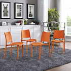 Modway Hipster Dining Side Chair - Orange - 4 Pack-Sturdy polypropylene plastic