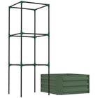 Outsunny Raised Garden Bed with 55" H Tomato Trellis - 24" L x 24" W - Green-Keeps weeds away and provides good drainage with an open bottom 