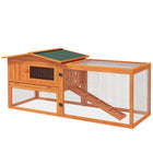 PawHut Outdoor Wooden Rabbit Hutch - Orange-Suitable for rabbits, tortoises, bunnies, guinea pigs, ferrets, and similar sized animals 