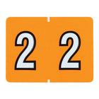 Pendaflex Numeric End Tab Light Orange Filing Labels - 2 - 500 Pack-Compatible with DataFile L8700 series labels