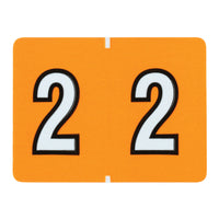 Pendaflex Numeric End Tab Light Orange Filing Labels - 2 - 500 Pack-Compatible with DataFile L8700 series labels