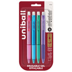 uni-ball Erasable Gel Retractable Pens - 0.7mm - Fashion Colours - 4 Pack-Gel Pens