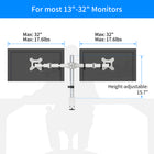 ShoppingAll Dual Monitor Mount Stand with Adjustable Arm for 13"-32" Monitors - White-9