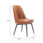 Zuo Keppel Swivel Dining Chair - Brown - Set of 2-6