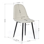 Homy Casa Charlton Upholstered Dining Chair - Ivory Beige Fabric  with Black Metal Legs - 4 Pack-Comfortable Seating: Padded seat and backrest ensure a comfortable dining experience.