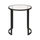 Hudson&Canal Mitera 20"W Round Side Table - Blackened Bronze-Features a tempered glass top