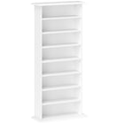 HOMCOM Slim Media Storage Cabinet - White-Holds up to 360 CDs in 8 compartments