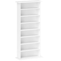 HOMCOM Slim Media Storage Cabinet - White-Holds up to 360 CDs in 8 compartments