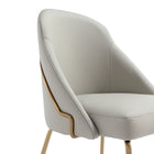 Manhattan Comfort Gracie 24.2" Modern Leatherette Upholstered Dining Chair - Stone and Gold - Set of 4-Features High Density Foam Filled For Comfort and Durability