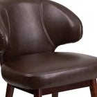 Flash Furniture Comfort Back Series Brown Leather Side Reception Chair with Walnut Legs-CA117 Fire Retardant Foam