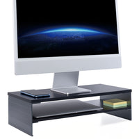 ShoppingAll 2-Tiers Wooden Monitor Stand Riser with Storage Organizer - Black-Premium Engineered Wood Design: Made with high-quality MDF, our monitor stand is designed for durability. Its refined finish complements any workspace, be it at home or in the office.