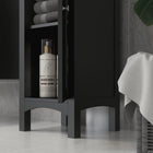 Kleankin Tall Bathroom Storage Cabinet with Adjustable Shelves - Black-Material: MDF