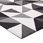 Modway Kahula Geometric Triangle Mosaic Area Rug - 5 x 8 - Black/Grey/White-100% Polyester Microfiber